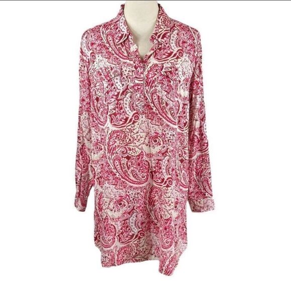 Bit And Bridle Red And White Paisley Dress, Size S - Picture 1 of 6